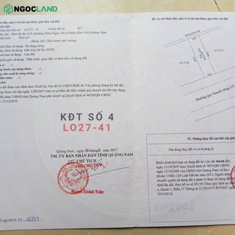 KHU ĐÔ THỊ SỐ 4 ĐIỆN NGỌC